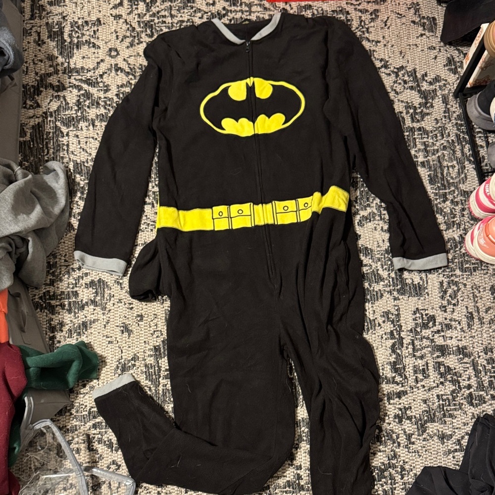 DC Comics Black and Yellow Batman Onsie Costume- sleeper